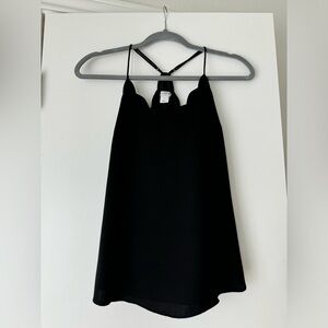 J.Crew Factory scalloped black sleeveless tank top size 00
